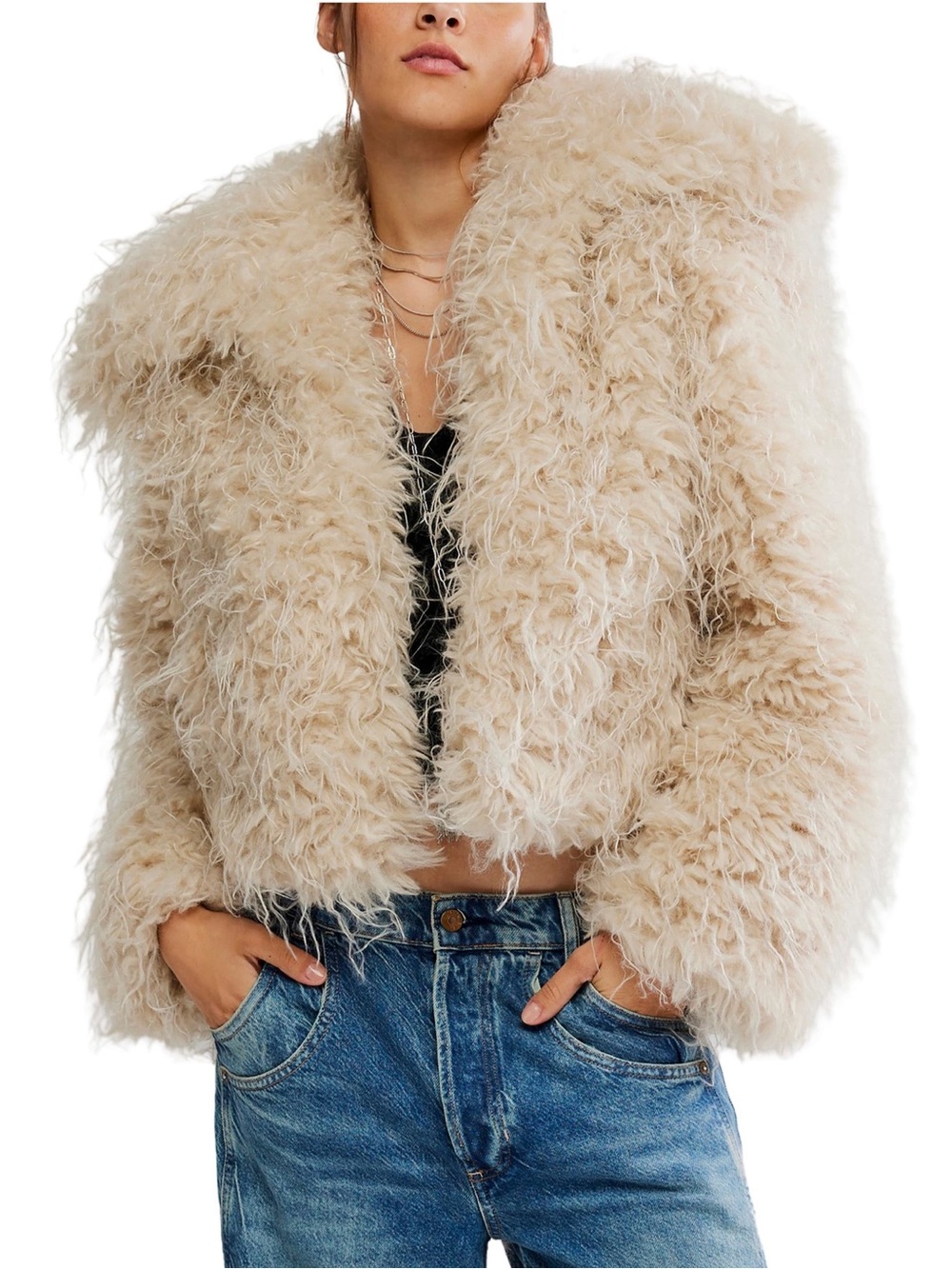 NWT Free People Moonlight Faux Fur Jacket